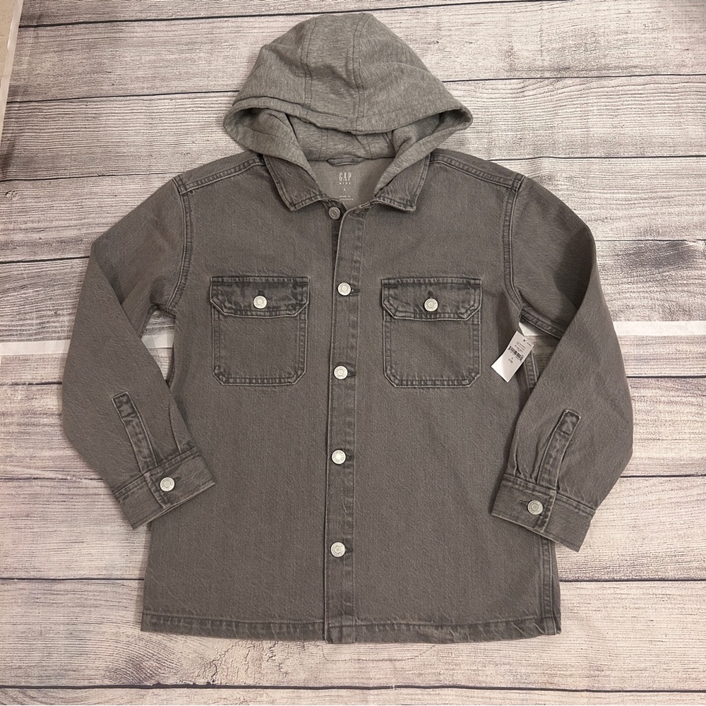GAP Gray Hooded Jean Jacket for Kids